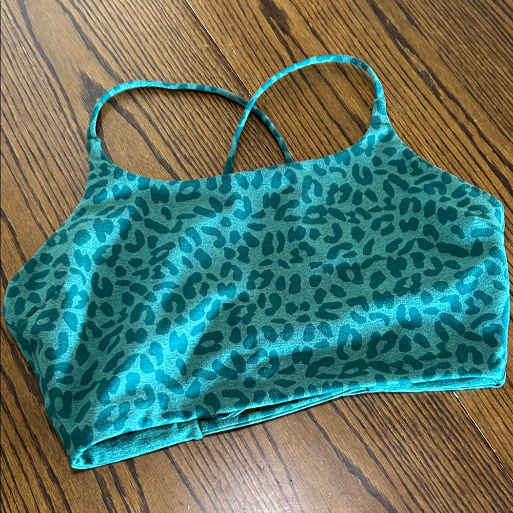 Emerald Green Cheetah CrossFit bra
